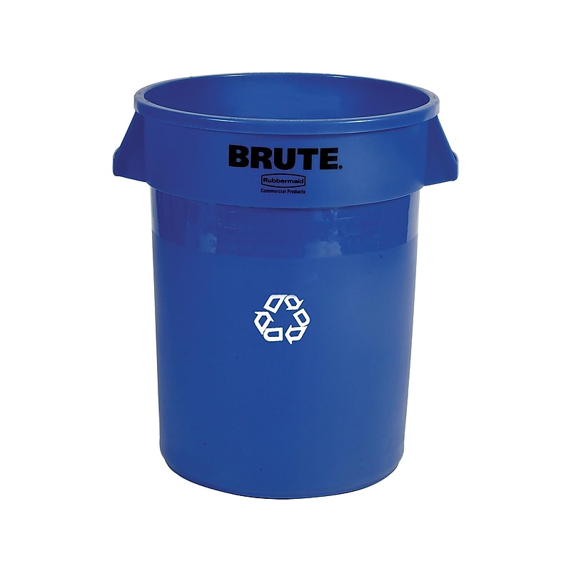 Rubbermaid Commercial Products Brute Resin Recycling Container, 32 Gallon, Blue (FG263273BLUE) image 1