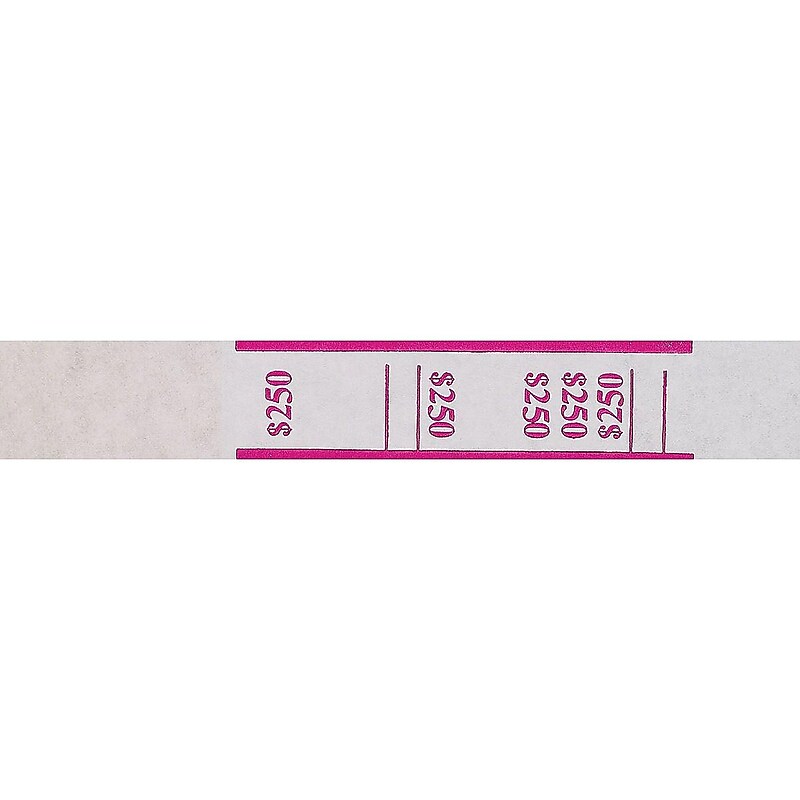 Pap-R Products Currency Straps, Pink, 1000/Pack (400250) image 1