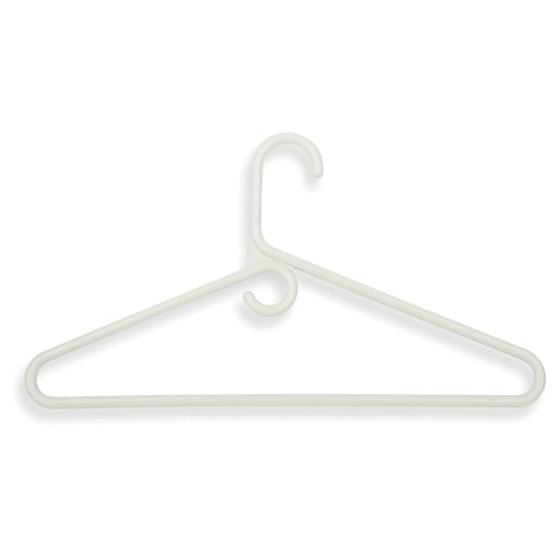 Honey-Can-Do Heavy-Duty Plastic Clothes Hangers, White, 18/Pack