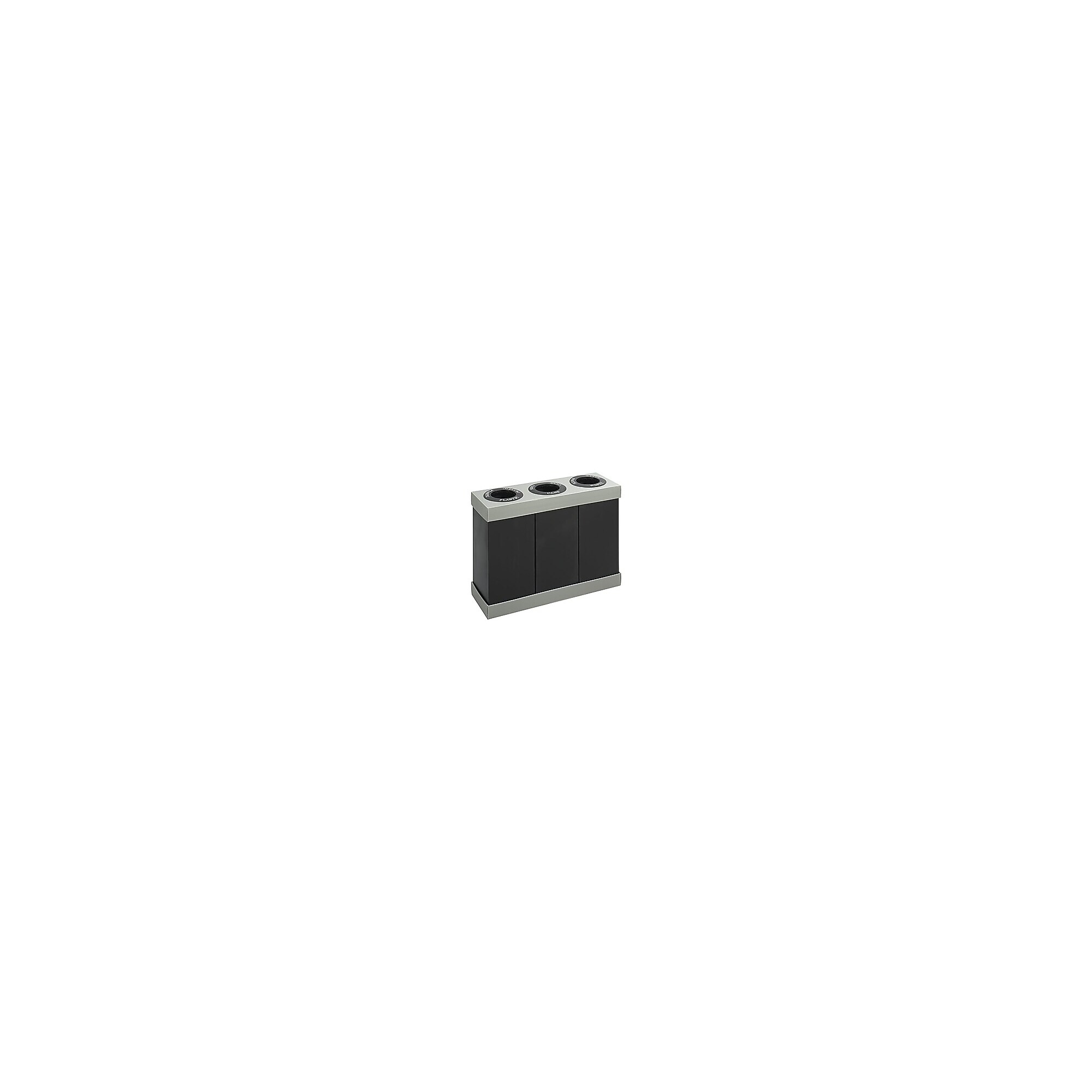 Safco At-Your-Disposal Corrugated Plastic Three Bin Trash and Recycling Bins, Black, 28 Gal. (9798BL) Sansujyuku sansujyuku.com