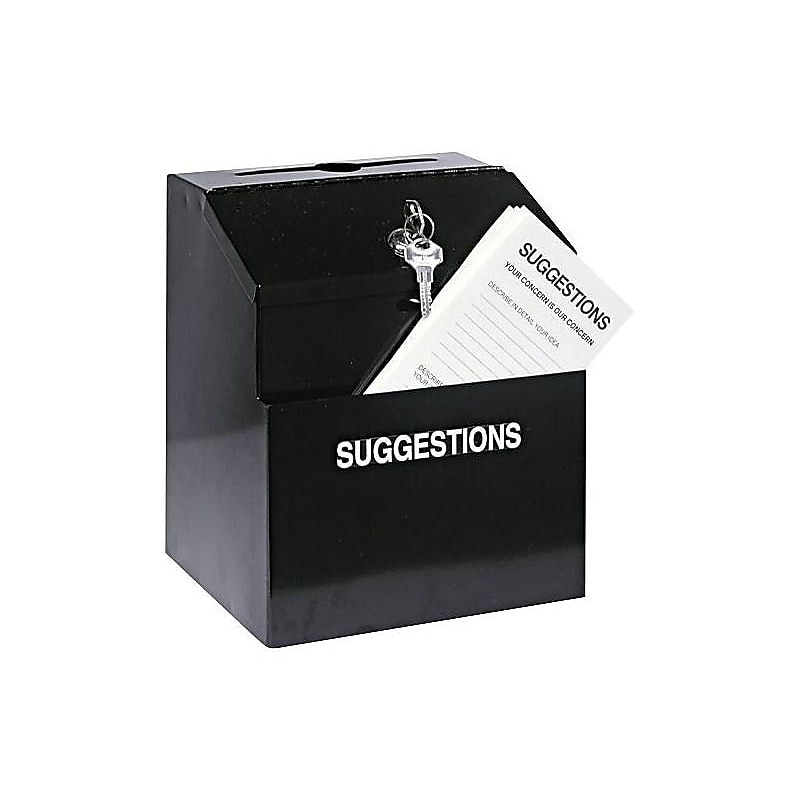 Vertiflex Locking Steel Suggestion Box, Black (VRT50085) image 1