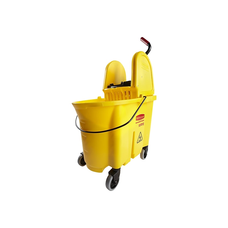 Rubbermaid Tandem Bucket & Side-Press Wringer, 31 qt. (7.75 Gal.), Yellow (FG738000YEL) image 1