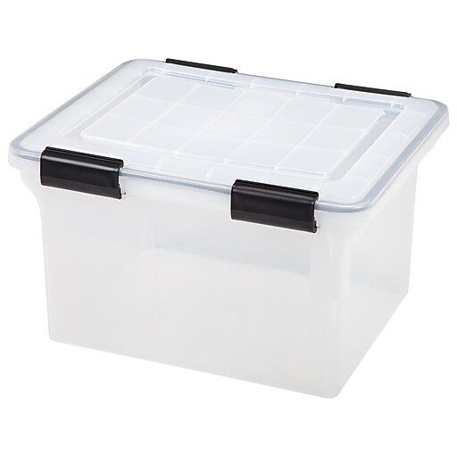 IRIS WeatherPro Plastic File Box, Letter/Legal Size, Clear (110600