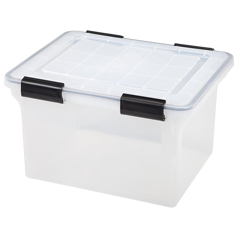 IRIS WeatherPro Plastic File Box, Letter/Legal Size, Clear (110600) image 1