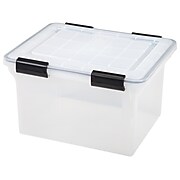 IRIS Weathertight Plastic File Box, Letter Legal Size, 6/Pack, Clear (110600)