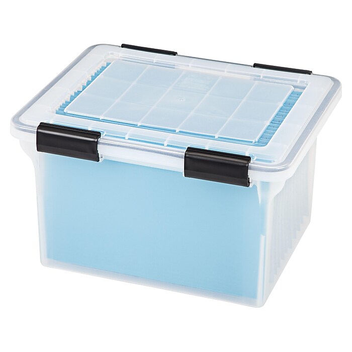 IRIS WeatherPro Plastic File Box, Letter/Legal Size, Clear (110600