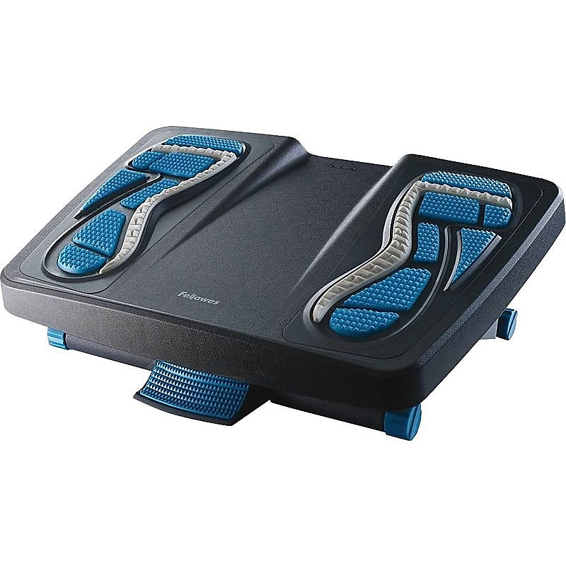 Fellowes Energizer Tilt Adjustable Footrests, Charcoal/Blue/Gray (8068001) image 1