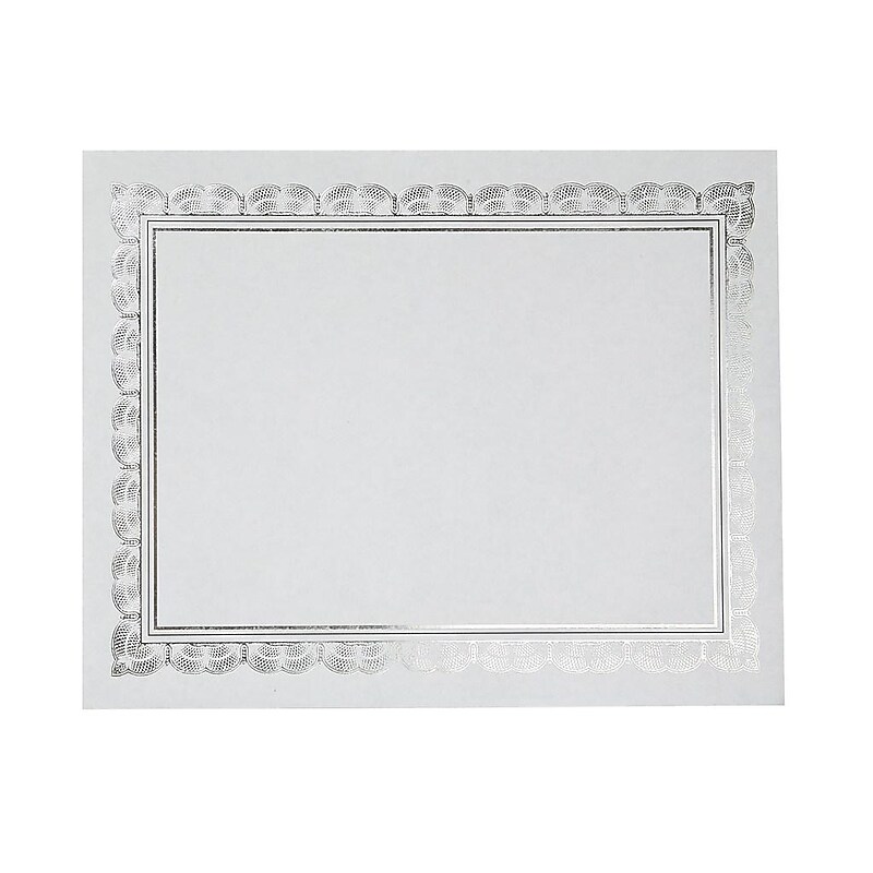 Gartner Studios Certificates, 8.5" x 11", White/Silver, 15/Pack (74938) image 1