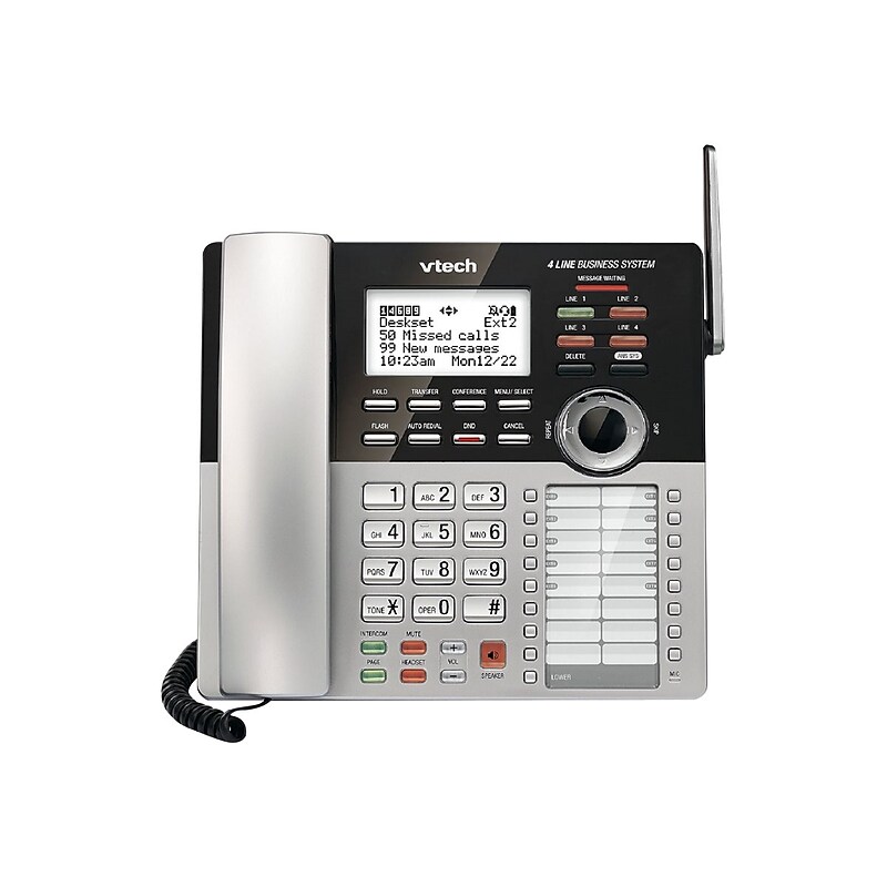 VTech Small Business CM18245 4-Line Cordless Extension Phone, Silver/Black image 1