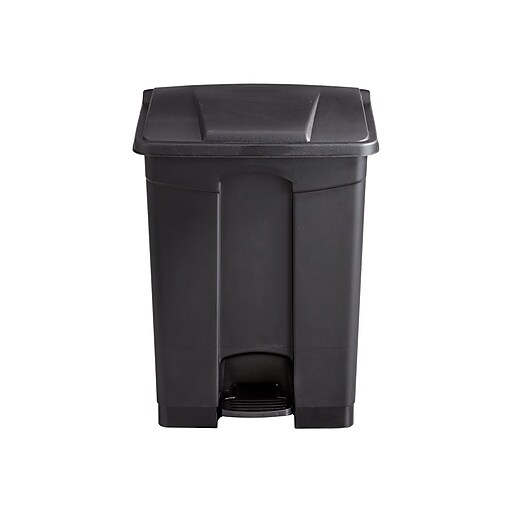 Shop Staples for Safco Indoor Step Trash Can, Black Plastic, 17 Gal