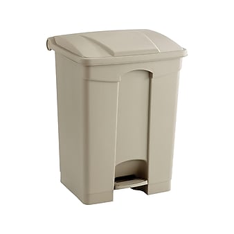 Safco Indoor Step Trash Can, Tan Plastic, 17 Gal. (9922TN)