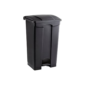 Safco Indoor Step Trash Can, Black Plastic, 23 Gal. (9923BL)
