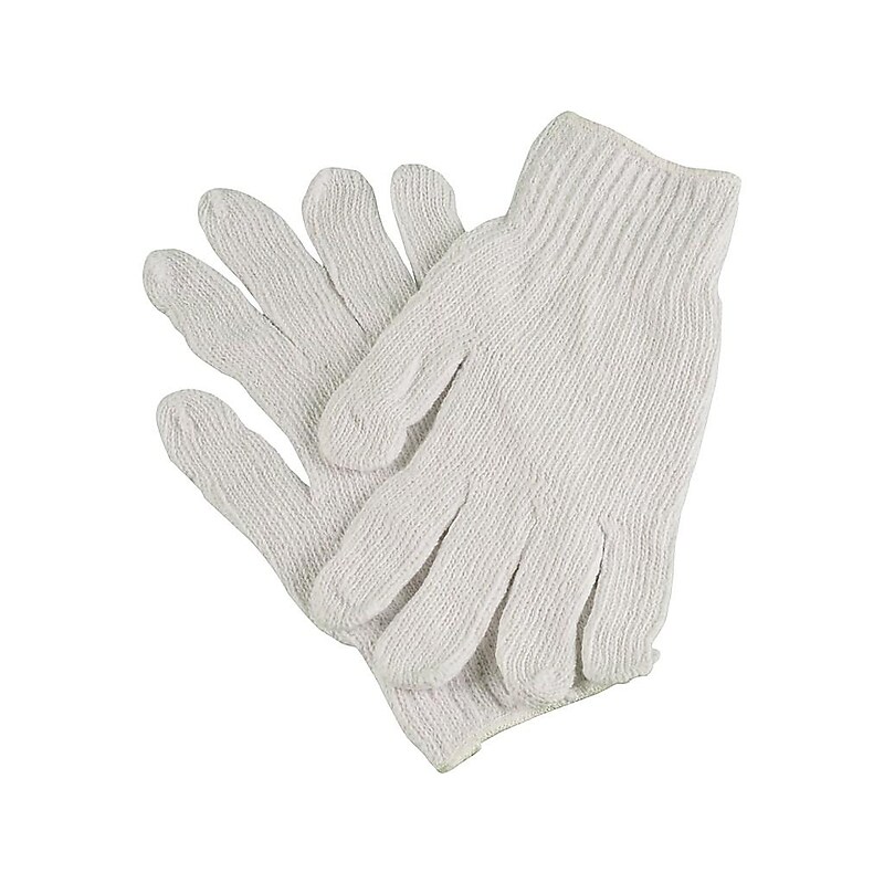 Ambitex Pro Cotton/Polyester Gloves, Natural White, 12 Pair/Pack (CTPS400LG/NLW) image 1