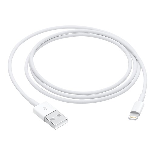 Apple Lightning USB Cable for iPhone/iPad/iPod Touch, 3.3 ft., White  (MD818AM/A)