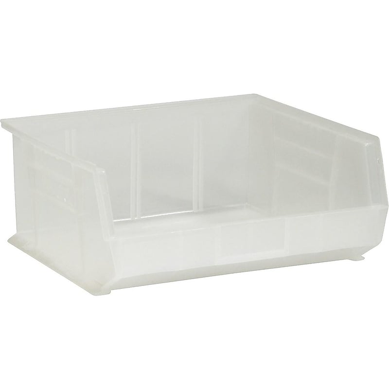 Quill Brand Stack & Hang Storage Bins, Clear, 6/Carton (BINP1516CL) image 1