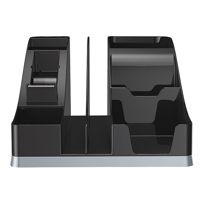 Deflect-O Silhouettes Desktop Organizer, Black/Silver (35172