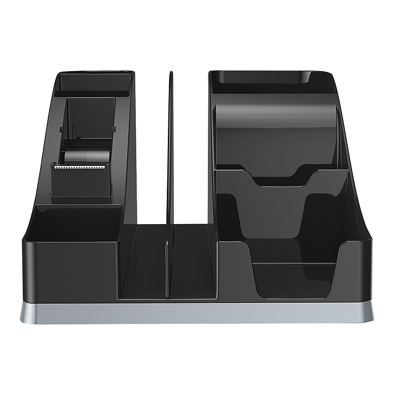 Deflect-O Silhouettes Desktop Organizer, Black/Silver  (35172) image 1