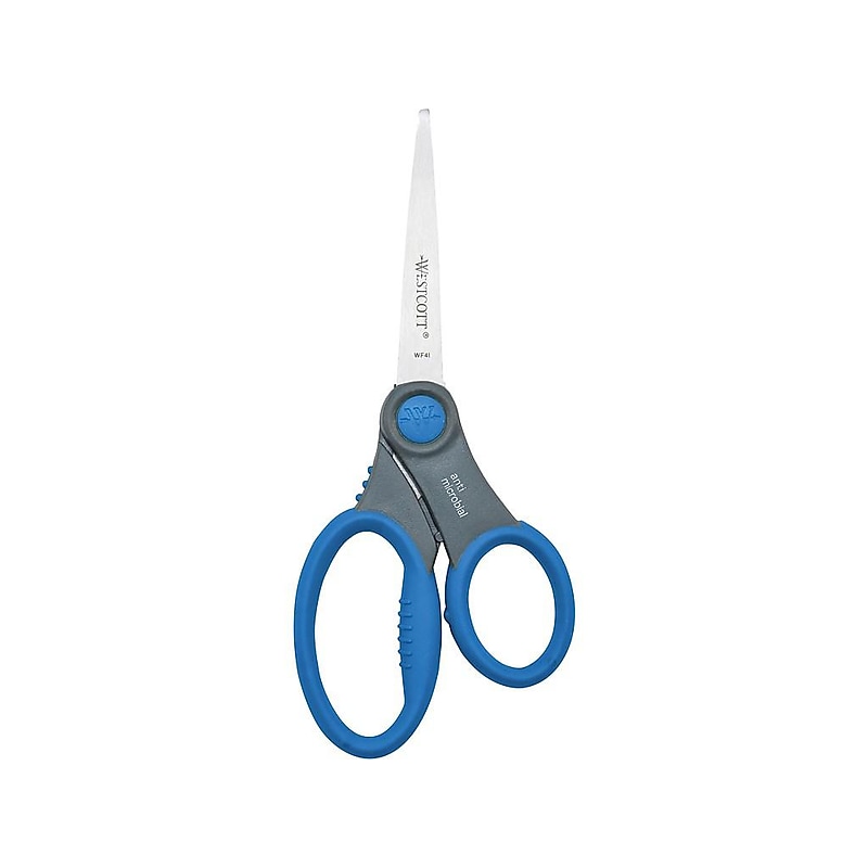 Westcott Soft Handle Student 7" Stainless Steel Kid's Scissors, Pointed Tip, Assorted Colors (14609) image 1