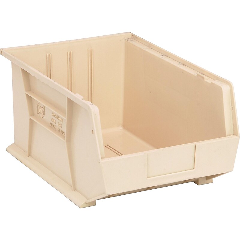 Quantum Storage Systems Ultra Stack and Hang Storage Bins, Ivory, 4/Carton (Qus255-I) image 1