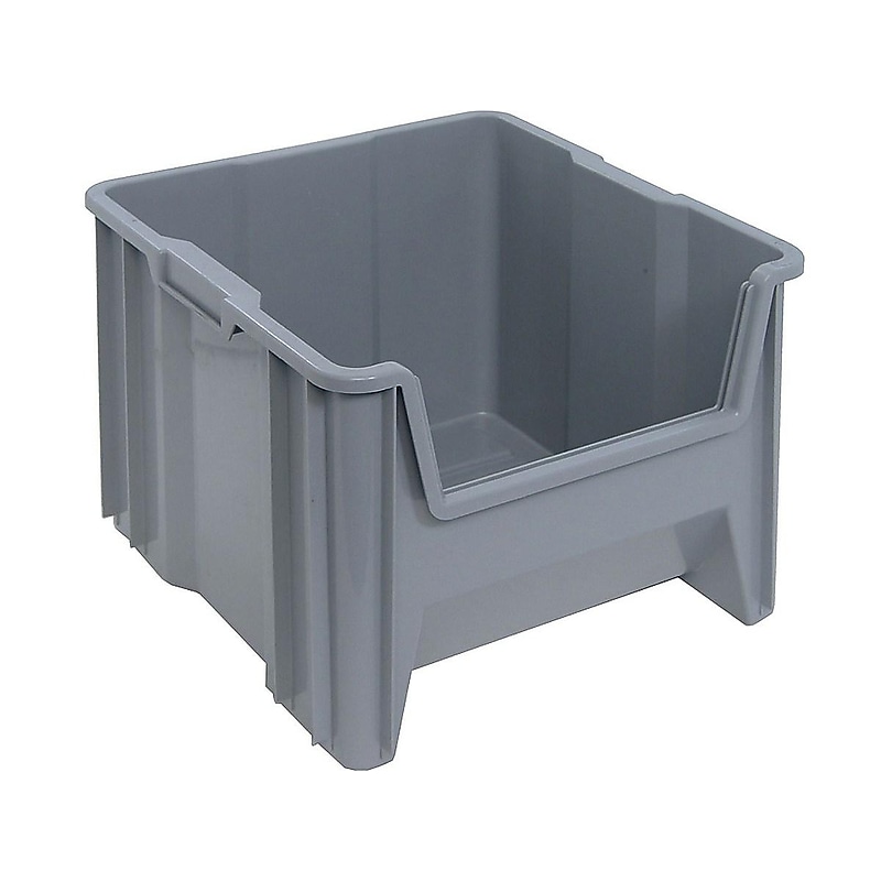 Quantum Storage Systems Giant Stack 47.88 Qt. Storage Bins, Gray, 2/Carton (Qgh800-G) image 1