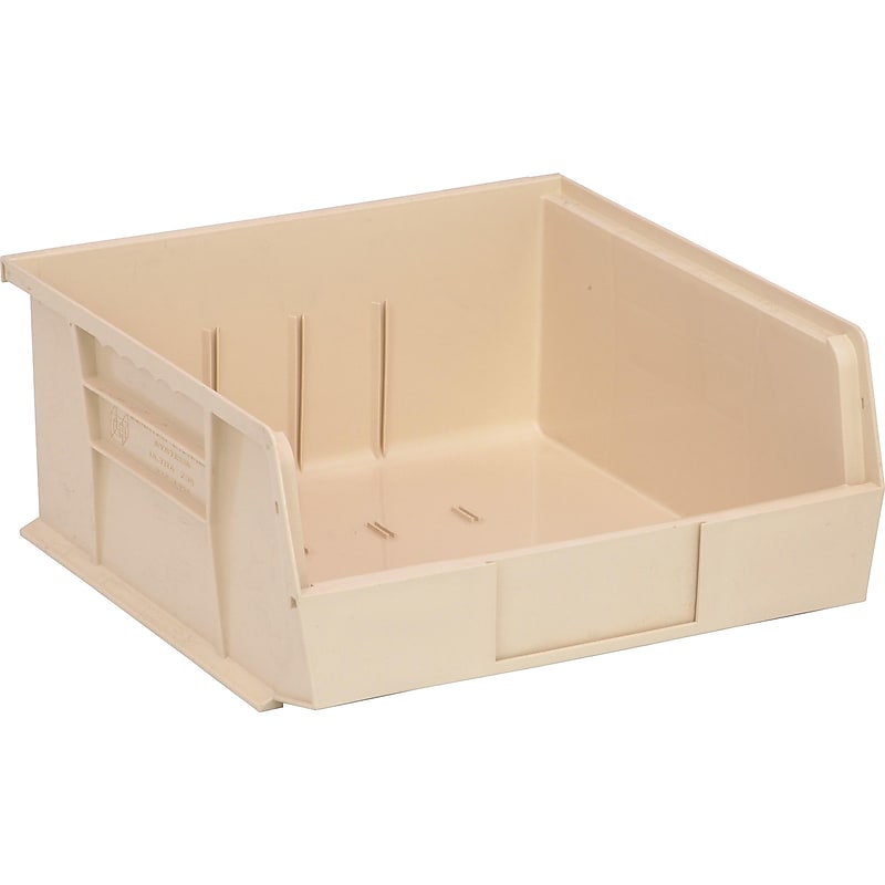 Quantum Storage Systems Ultra Stack and Hang Storage Bins, Ivory, 6/Carton (Qus235-I) image 1