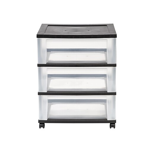 IRIS USA 7-Drawer Storage Cart with Organizer Top, Black