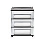Iris 3-Drawer Durable Storage Cart, Black/Clear (53182)~#|#~sp44851166_sc7