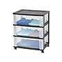 Iris 3-Drawer Durable Storage Cart, Black/Clear (53182)~#|#~sp44851168_sc7