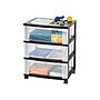 Iris 3-Drawer Durable Storage Cart, Black/Clear (53182)~#|#~sp44851169_sc7