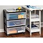 Iris 3-Drawer Durable Storage Cart, Black/Clear (53182)~#|#~sp44851170_sc7