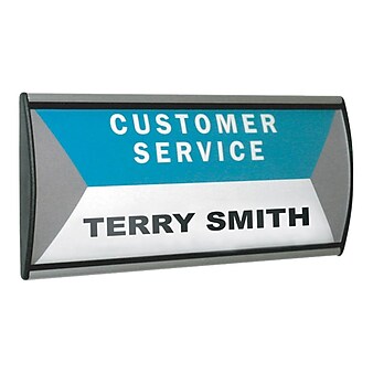 Advantus People Pointer Wall/Door Aluminum/Plastic Sign, Black/Silver (75390)