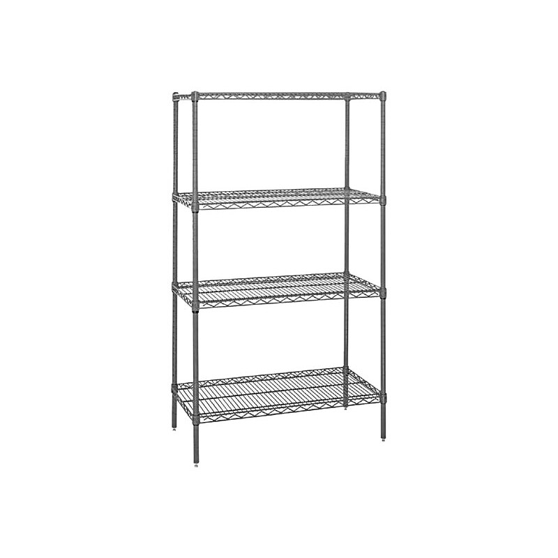 Quantum Storage Systems Wire Starter Kit 4-Shelf Metal Unit, 36"W, Chrome (WR74-2436C) image 1