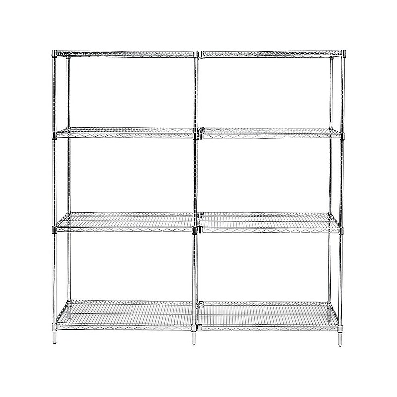 Quantum Storage Systems 4-Tier Wire Shelving Add-On Kit, 74"H x 72"W x 24"D, Chrome (AD74-2472C) image 1