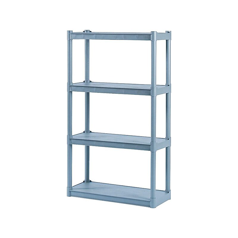ICEBERG Rough 'N Ready 4-Shelf Plastic/Poly Stand Alone, 32"W, Platinum (20843) image 1