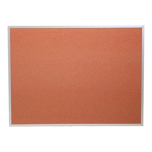 BestRite Red Splash Cork Bulletin Board, Aluminum Trim Frame, 5 x 4