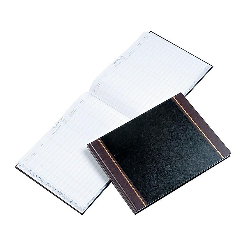 Wilson Jones Visitor Book, 10 Columns, 12.25" x 9.5", Black, 208 Sheets/Book (S491) image 1