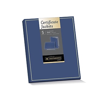 Southworth Certificate Jackets, Navy, 5/Pack (PF6)