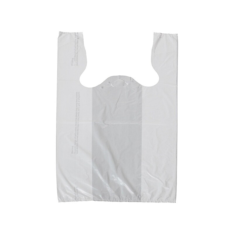 Glopack 23"H x 11.5W x 7"D High-Density Film Shopping Bags, White, 1000/Carton (16-16) image 1