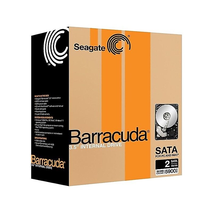 Seagate BarraCuda ST2000DMA08 2TB HDD 3.5 Inch SATA 6Gb/s 7200 RPM