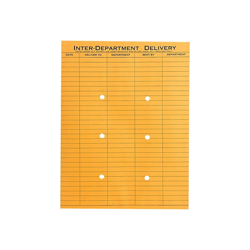 Quality Park Self Seal Kraft Self Seal Inter-Departmental Envelope 10" x 13", Brown Kraft, 100/Box (QUA63664) image 1