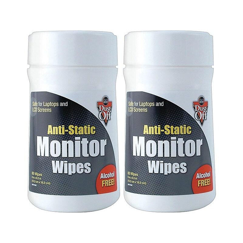 Dust-Off Anti-Static Screen/Monitor Cleaning Wipes, 80 count, 2/Pack (DSCT2) image 1