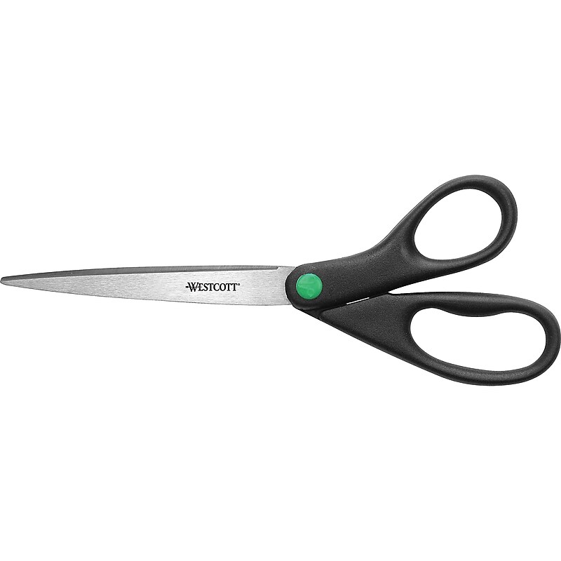 Westcott KleenEarth Stainless Steel Standard Scissors, 9", Pointed Tip, Black (13138) image 1