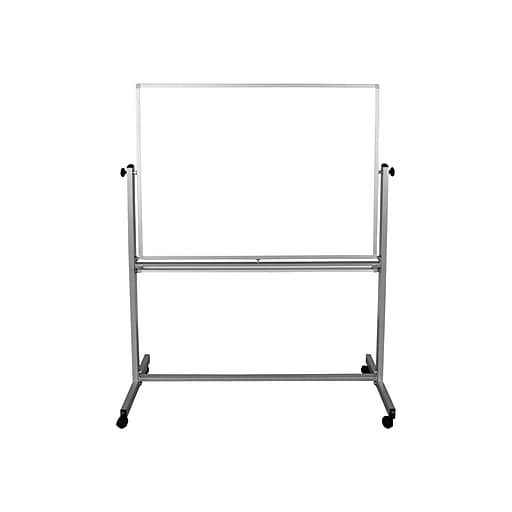 Luxor Steel Mobile DryErase Whiteboard, Aluminum Frame, 4' x 3