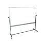Luxor Steel Mobile Dry-Erase Whiteboard, Aluminum Frame, 40"H x 72"W (MB7240WW)~#|#~sp44851731_sc7