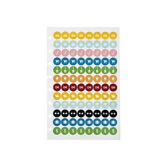 Staples Arc System Sticker Sheets, 5-1/2" x 8-1/2", Assorted, 4/Pack (29478)