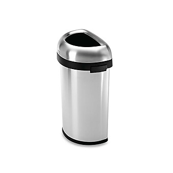 simplehuman Indoor Trash Can with Lid, Brushed Stainless Steel, 16 Gallon (CW1468)