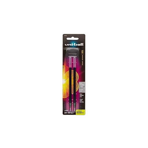uniball® Gel Impact Stick Pen Refills, Bold Point, 1.0 mm, Black, 2/pk (65808PP) at Staples