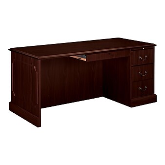 HON 94000 Series 66" Single Pedestal Office Desk, Mahogany (H94283RNN)