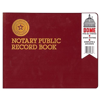 Dome Notary Public Record Book, Red (880)