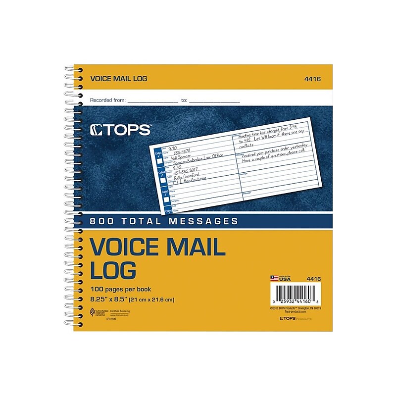 TOPS Message Pad, 8.25" x 8.5", White, 50 Sheets/Pad (4416) image 1